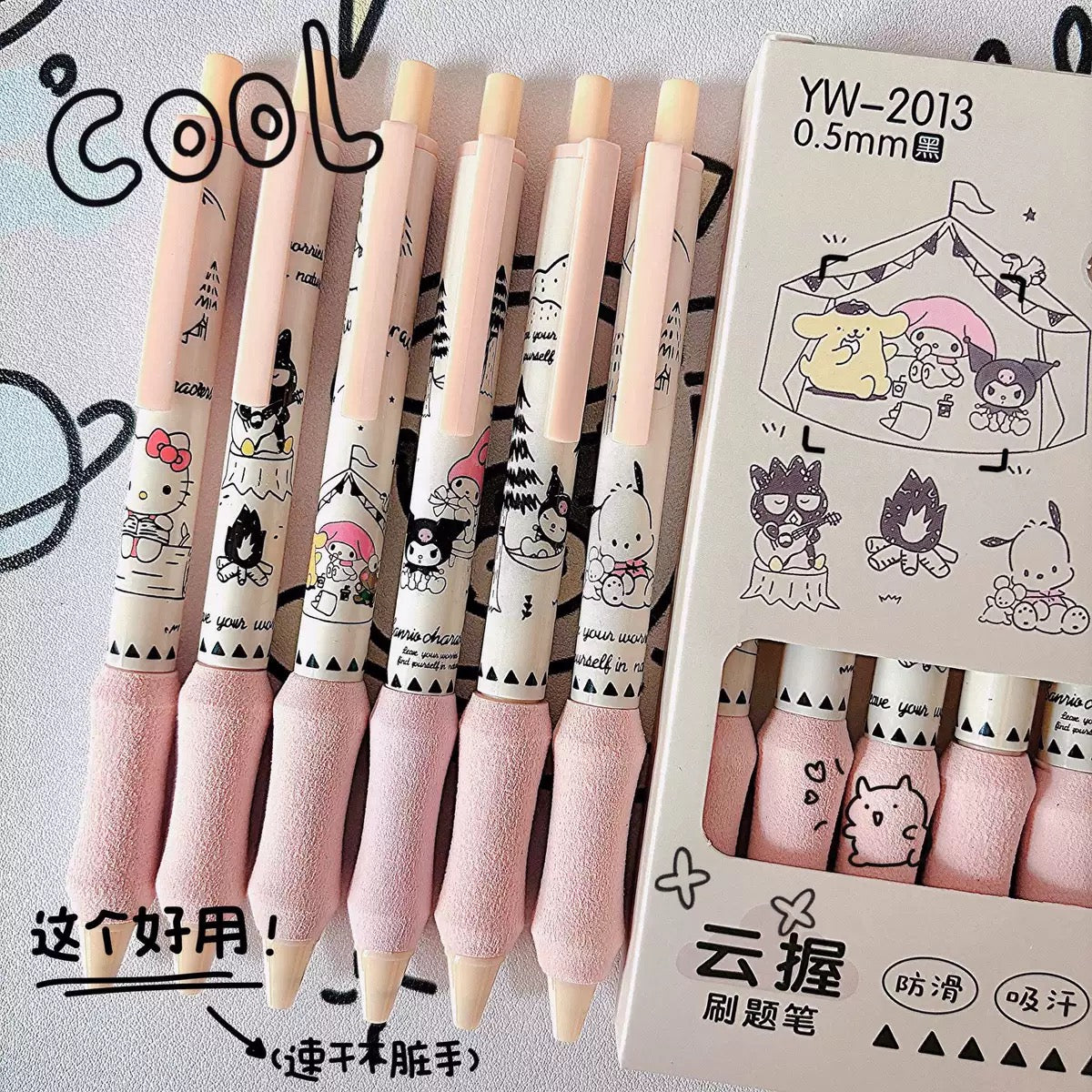 Black gel pens cute cartoon smooth high quality