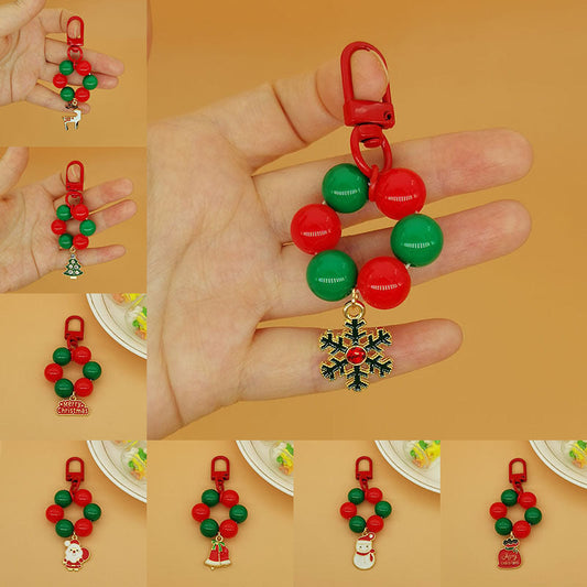 Christmas bead keychain