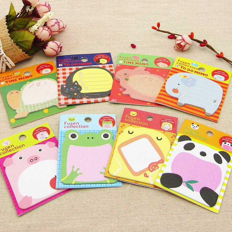 cute animal sticky notes