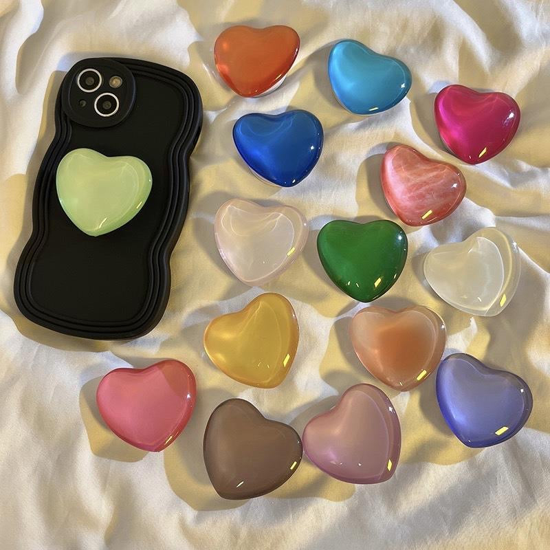 glass heart pop socket