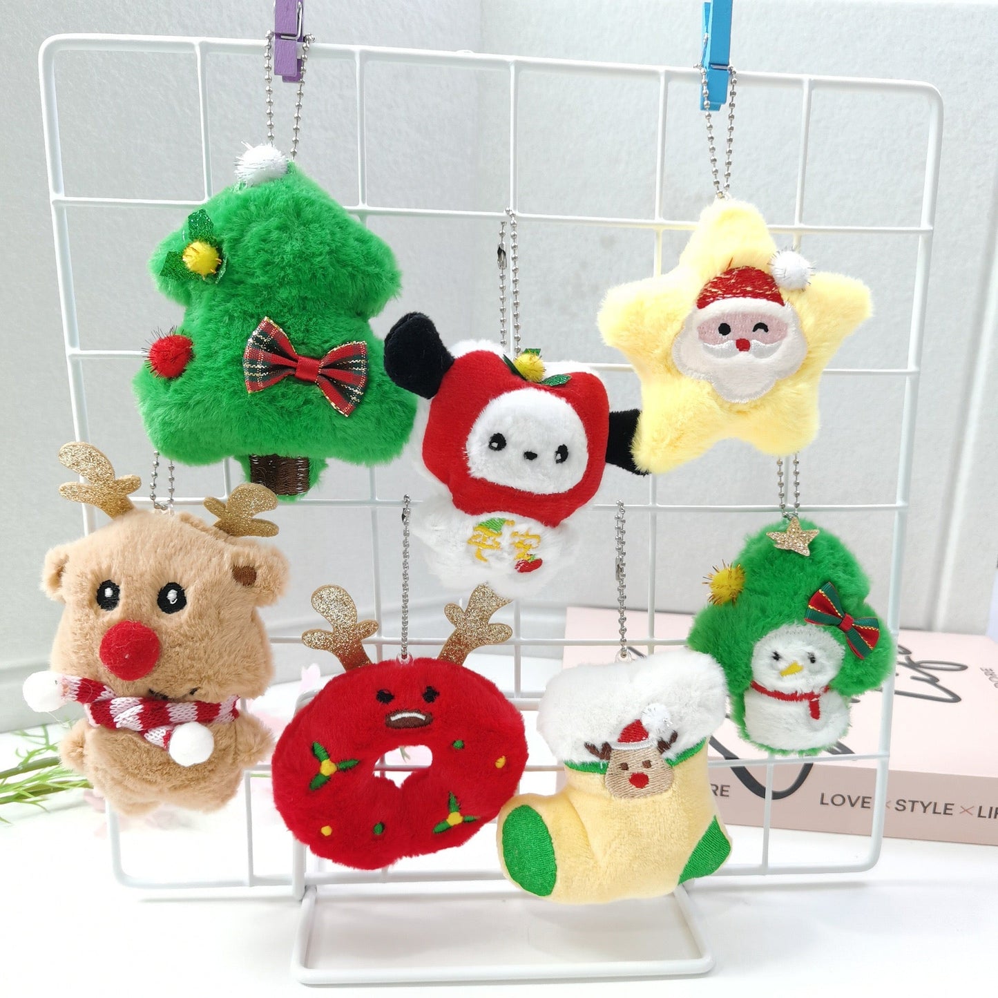 Christmas plush keychain