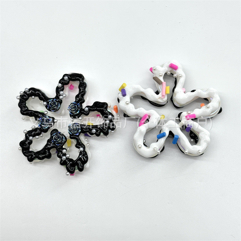 painted flower beads