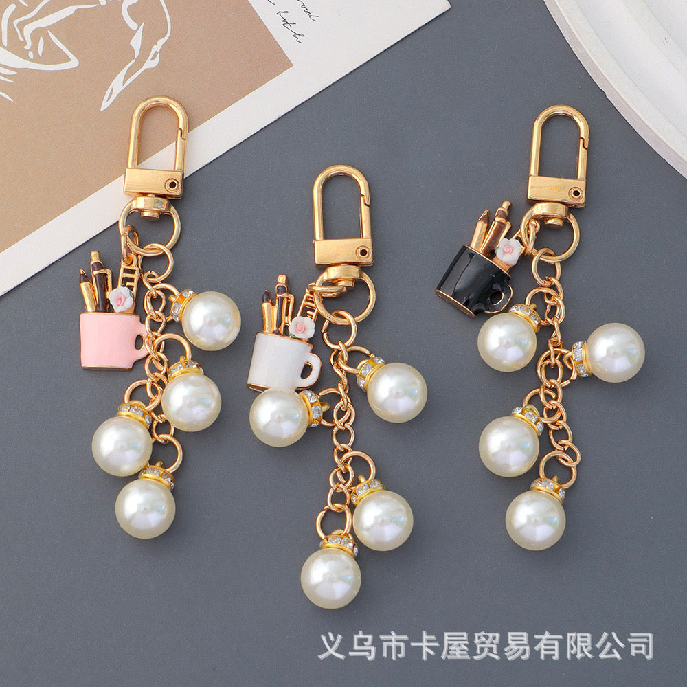 pearl key ring