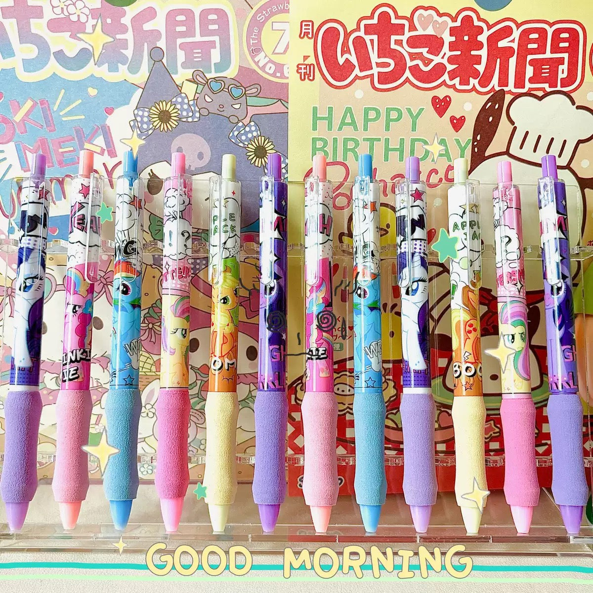 Black gel pens cute cartoon smooth high quality