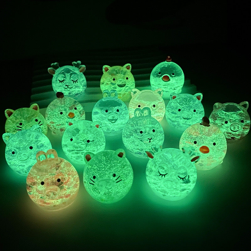 luminous glittery animals